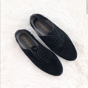 Cole Haan Black Suede Zerogrand Wingtip Lace Up Fashion Sneaker 8